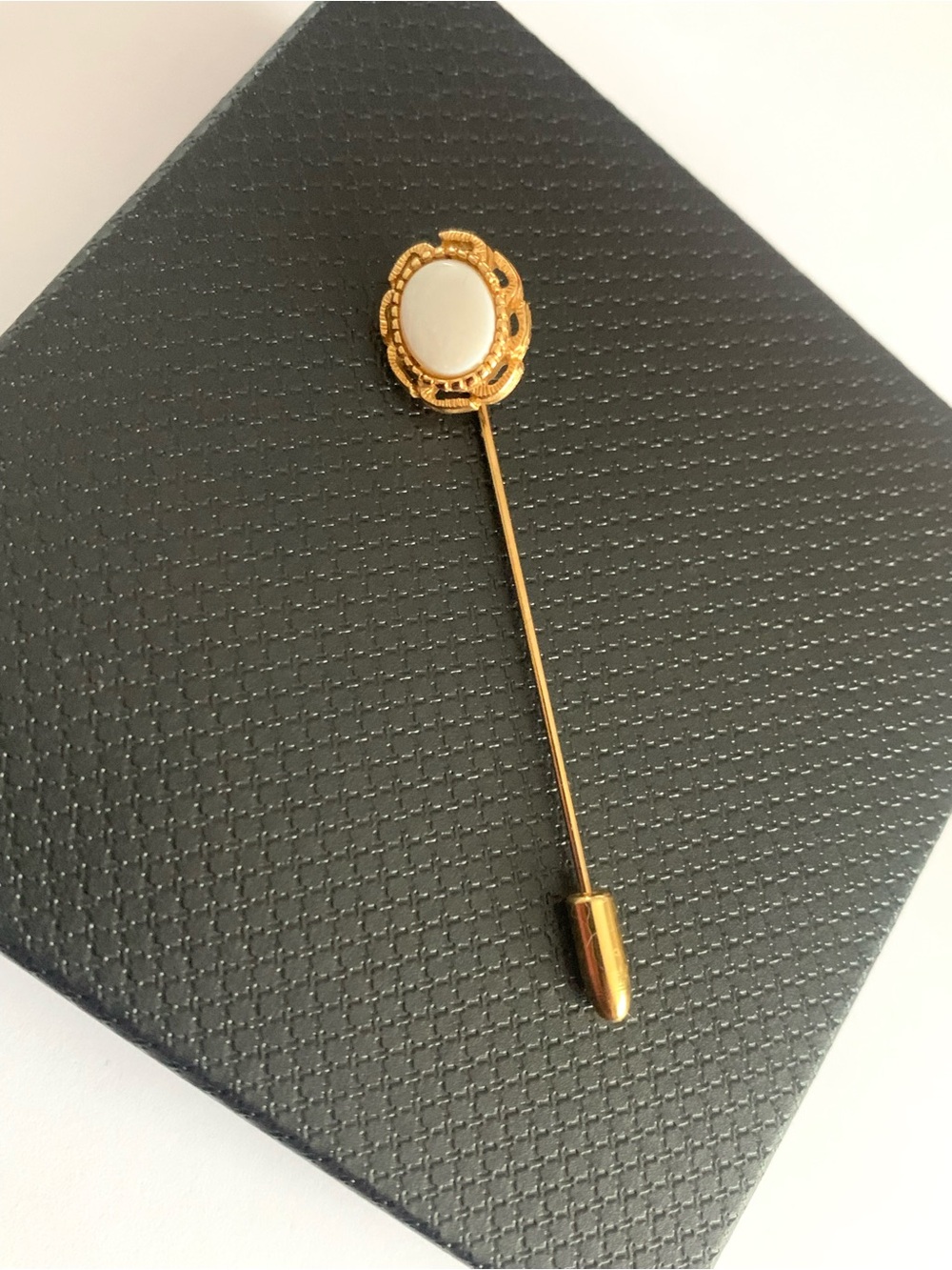 Vintage, Elegant Opal and Gold Tone Stick Pin or Hat Pin